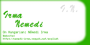 irma nemedi business card