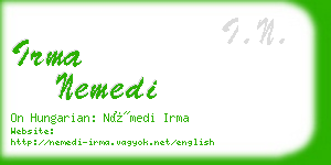 irma nemedi business card